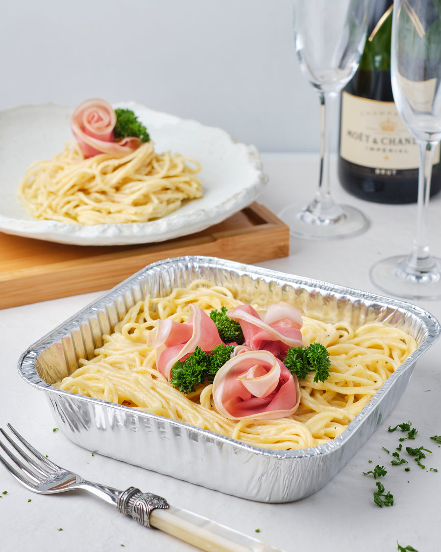 Truffle Pasta with Prosciutto Rosettes