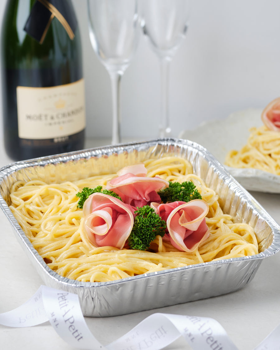 Truffle Pasta with Prosciutto Rosettes